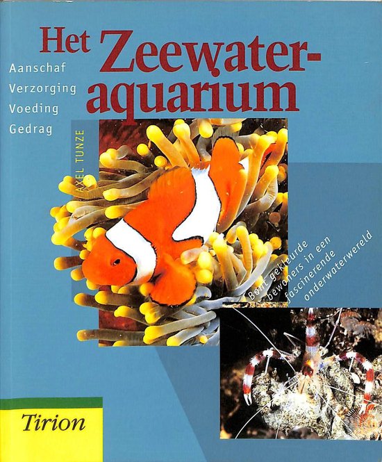 Boekomslag met een anemoonvis in een zee-anemoon en een garnaal.
