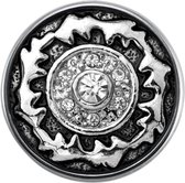 Quiges - Dames Click Button Drukknoop 18mm Zirkonia Ornament - EBCM345
