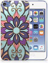 Geschikt voor iPod Touch 5 | 6 TPU Hoesje Design Purple Flower