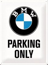 3 D Metalen wandbord "BMW Parking Only '' 30x40 cm