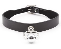 Banoch - Catbell Collar simple black - Zwart pu leer - bdsm - halsband