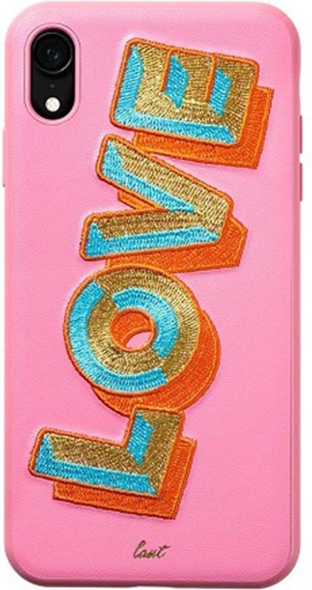 LAUT - iPhone Xr Hoesje - Back Case L-O-V-E Roze