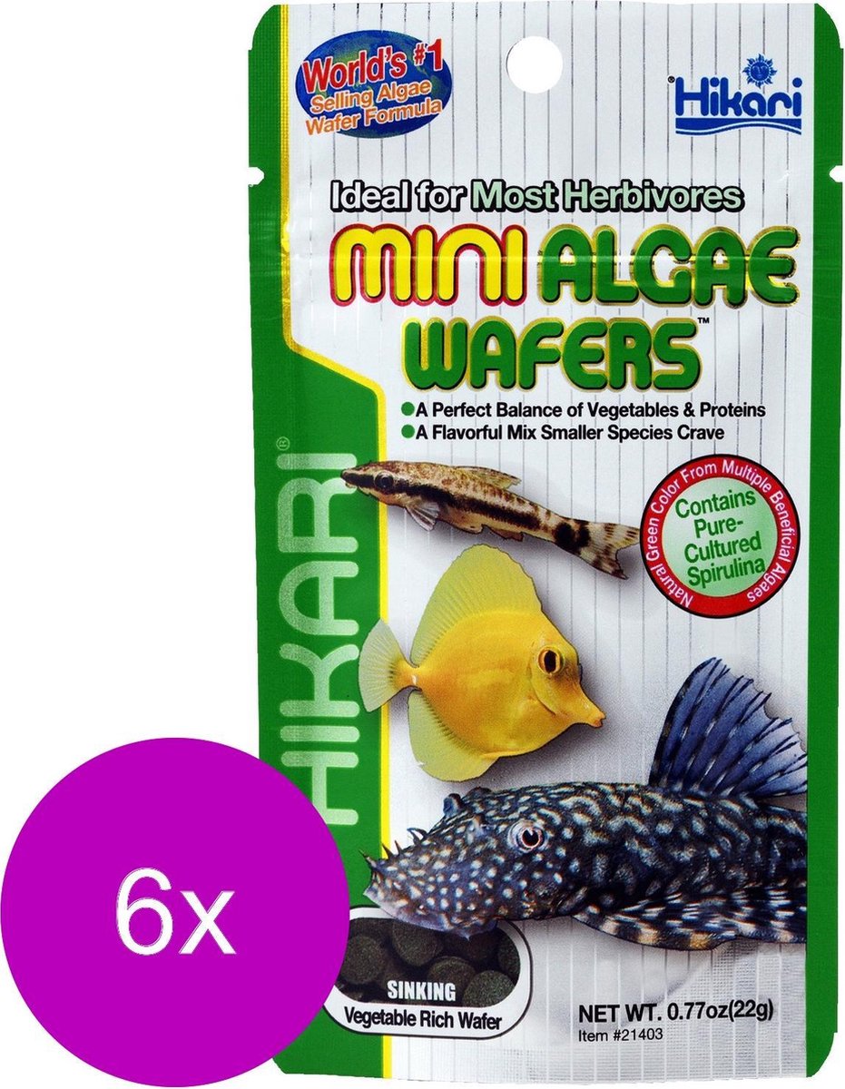 Hikari Mini Algae Wafers - Vissenvoer - 6 x 22 g