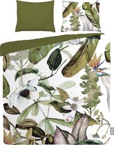 iSeng Botanical - Dekbedovertrek - Lits-jumeaux - 240x200/220 cm + 2 kussenslopen 60x70 cm - Green