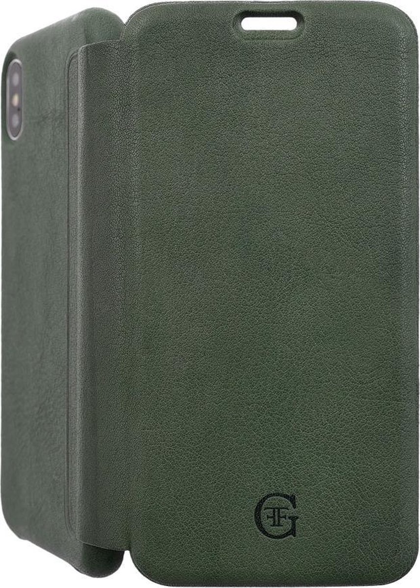 iPhone Xs Max Bookcase hoesje - Graffi - Geen opdruk Groen - Leer