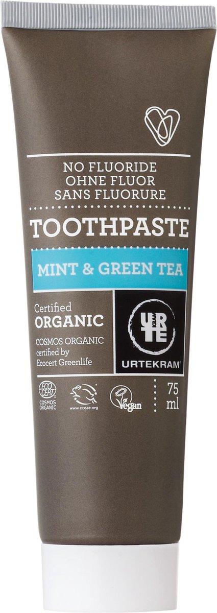 Goedkoopste Urtekram No Fluoride Tandpasta - munt/groene thee - 75ml