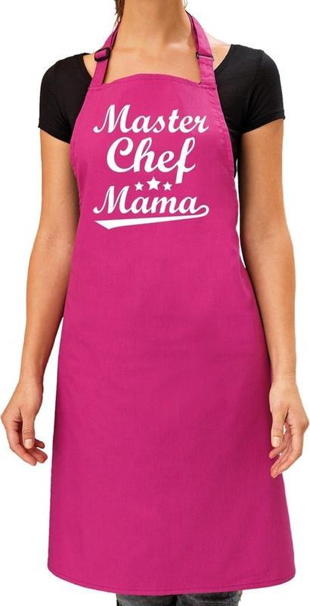 Master chef mama cadeau bbq/keuken schort roze dames