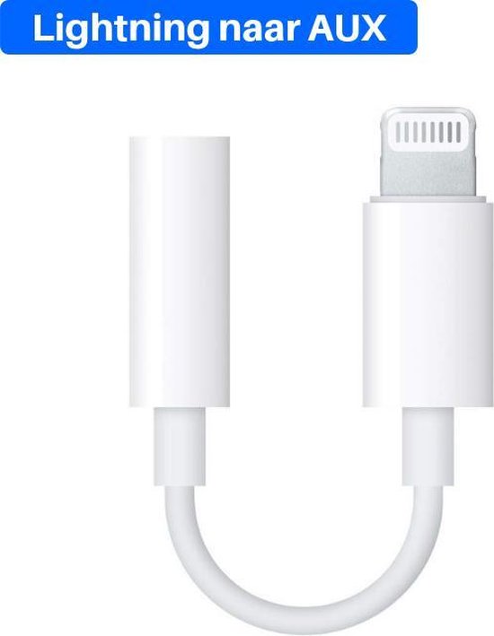 Apple Lightning naar Aux Jack 3,5 mm voor iPhone - Lightning naar 3,5 mm Hoofdtelefoonaansluiting Adapter - Lightning en AUX kabel - Lightning-apparaten - Muziek luisteren - Wit