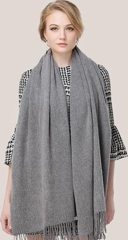 Bovari Kasjmiersjaal voor dames, 100% kasjmier, extra licht, delicaat, kasjmier, premium kasjmier, extra dunne sjaal, sjaal voor het hele jaar, 200 x 70 cm, lichtbeige/berk
