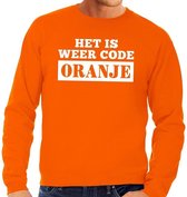 Oranje Code Oranje sweater heren - Oranje Koningsdag / supporters kleding XL