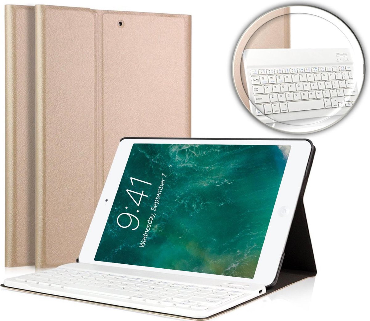 Hoes met Toetsenbord geschikt voor iPad Air 2019 10.5 inch - Book Case Cover Goud