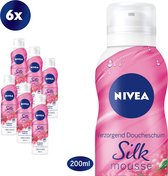 NIVEA Silk Mousse Frozen Berry Doucheschuim - Voordeelverpakking - 6 x 200 ml