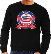 Zwart USA drinking team sweater zwart heren -  Amerika kleding XXL