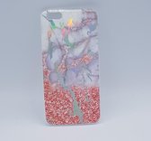 geschikt voor iPhone 6 Plus hoes, cover – TPU – Marble flower pink