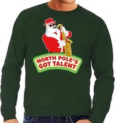 Foute kersttrui / sweater heren - groen - North Poles Got Talent XL (54)