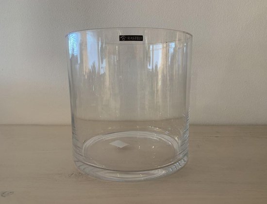 Clam Boek Kudde Rasteli Vaas-Cilinder vaas Glas D 25 cm H 25 cm | bol.com