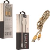 LDNIO LC-86 Goud Lightning kabel en Micro Usb oplaadkabel 2 in 1 geschikt voor o.a iPhone 5 5S 5C SE 6 6S 7 8 Plus X XS XR Max iPod touch 5 6