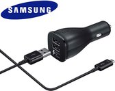 Samsung autolader micro USB - zwart + datakabel - duo - snel laden