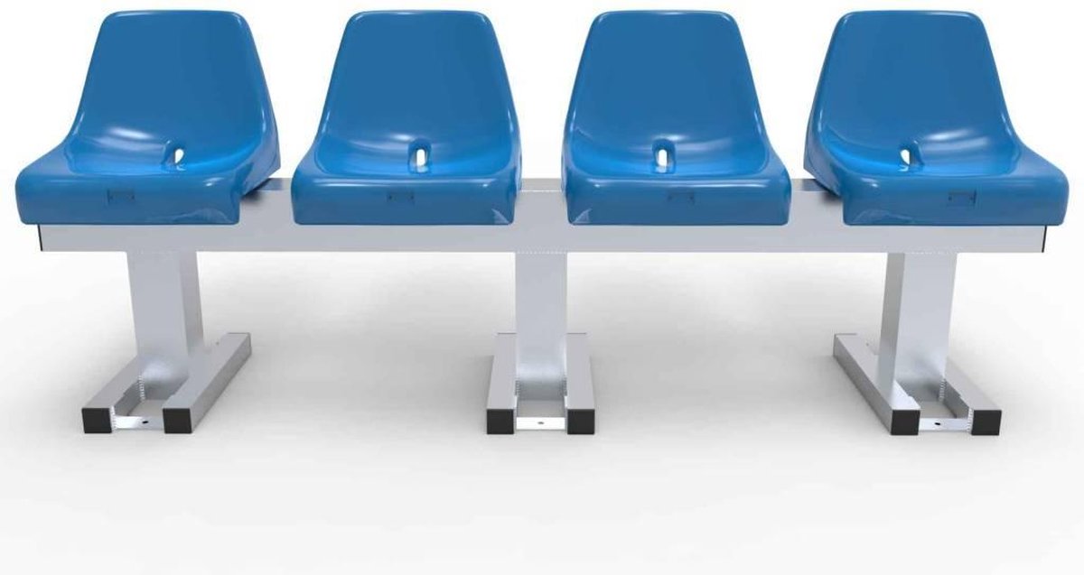 Taktisport Trainersbank - Aluminium - 4 zitjes - Voetbal trainingsmateriaal