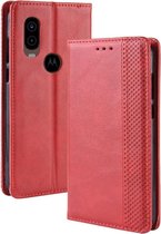 Motorola One Vision Hoesje - Book Case - Rood