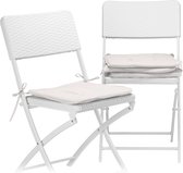 relaxdays stoelkussen set 4 stuks - kleurrijke zitkussen - 40x40 stoel kussen - wasbaar Taupé