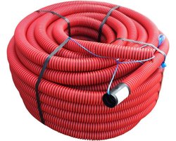 Flexibele mantelbuis diameter 50mm rood 50m