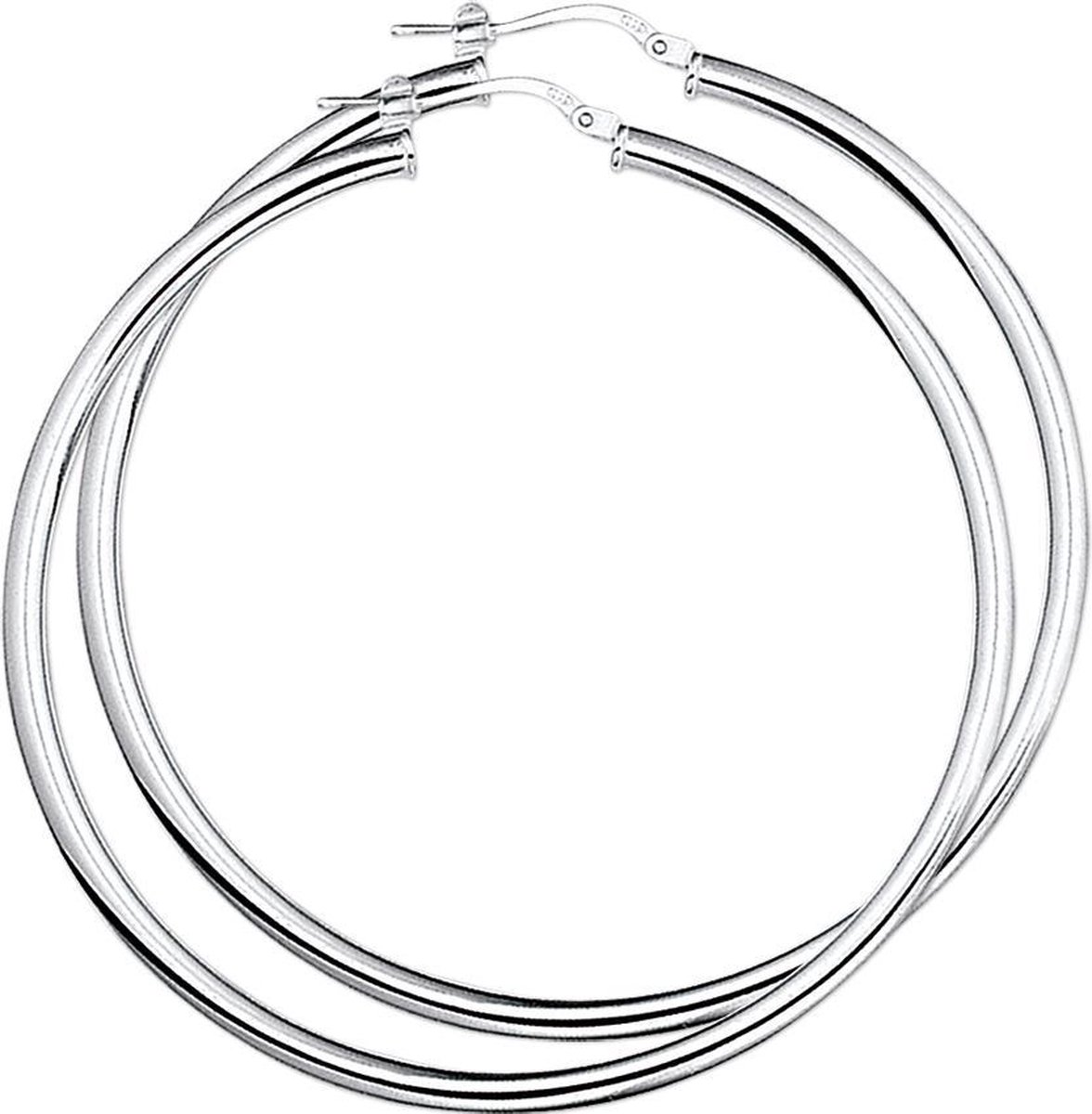 The Jewelry Collection Oorringen Ronde Buis - Zilver