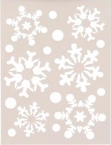 Kerst raamsjablonen sneeuwvlokken/sneeuwsterren plaatjes 30 cm 2 stuks - Raamdecoratie Kerst - Sneeuwspray sjabloon