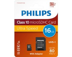 Philips Micro SDHC card incl. SD Adapter CLASS 10 - 16GB