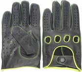 Swift Racing Leren Motorhandschoenen - Handschoenen voor Dames & Heren - Zwart Geel - Maat M