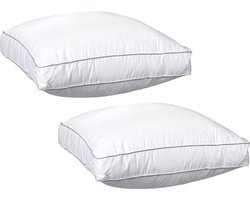 Klaas Vaak Hoofdkussen Set (2 Stuks) - Boxkussen - Dreampearls - 50x50x10 cm (BE) - Wit