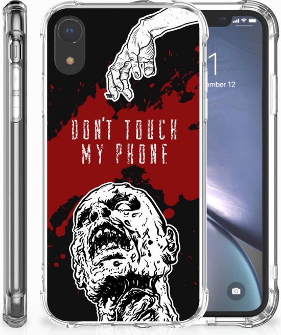 Stevige Bumper Hoesje Geschikt voor iPhone XR Zombie Blood