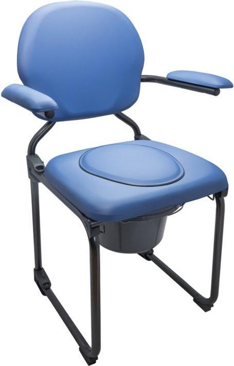 Luxe opvouwbare toiletstoel / inklapbare postoel wc stoel blauw - Herdegen