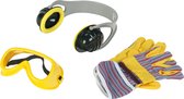 Klein Toys Bosch 3-delige accessoireset - werkhandschoenen, werkbril en oorbeschermers - geeft plezier geen bescherming - geel
