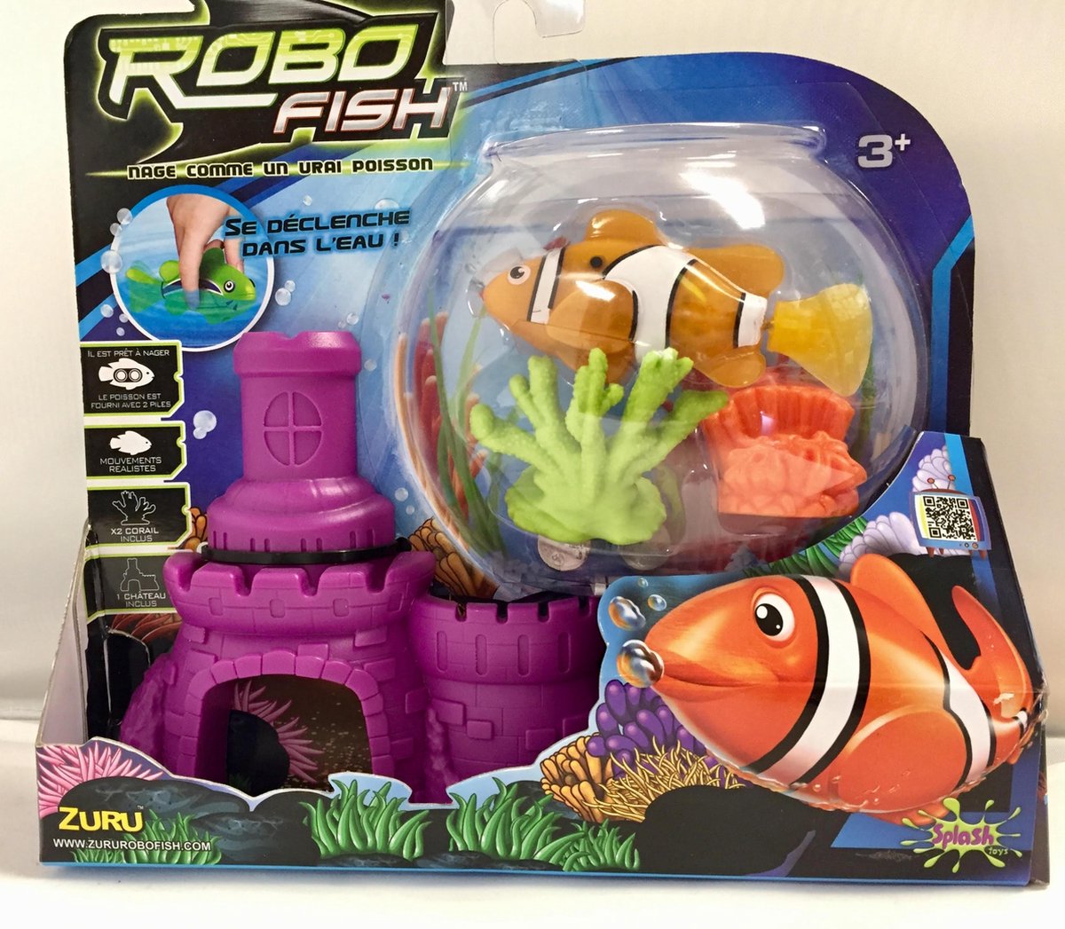 ROBOFISH - Robot vis met een kasteel en 2 stukjes koraal - oranje | bol.com