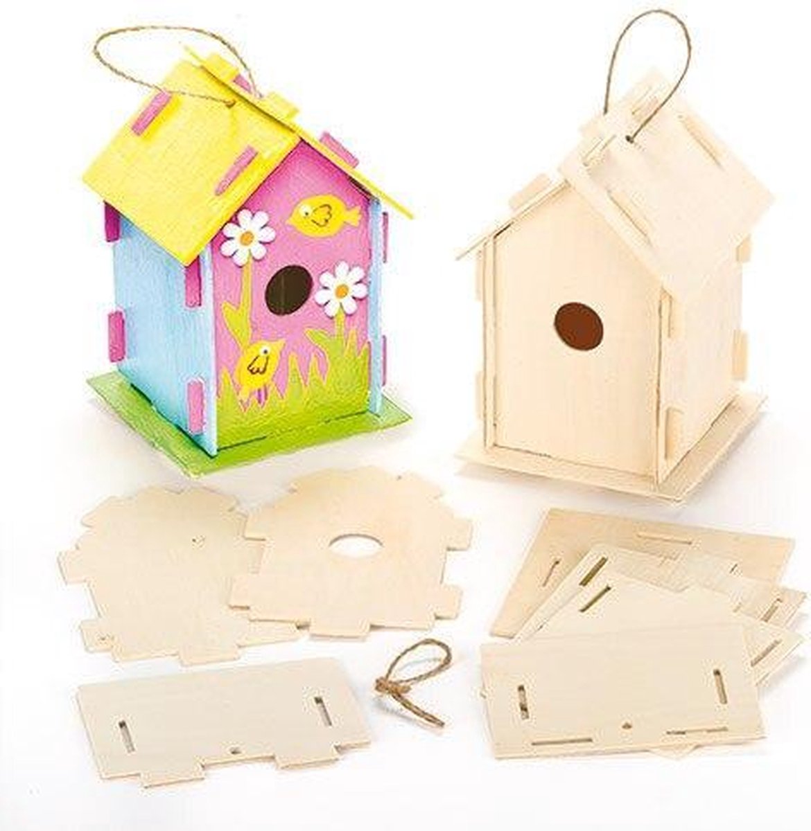 Sets met houten vogelhuisjes - creatieve knutselen voor kinderen om te  schilderen en... | bol.com