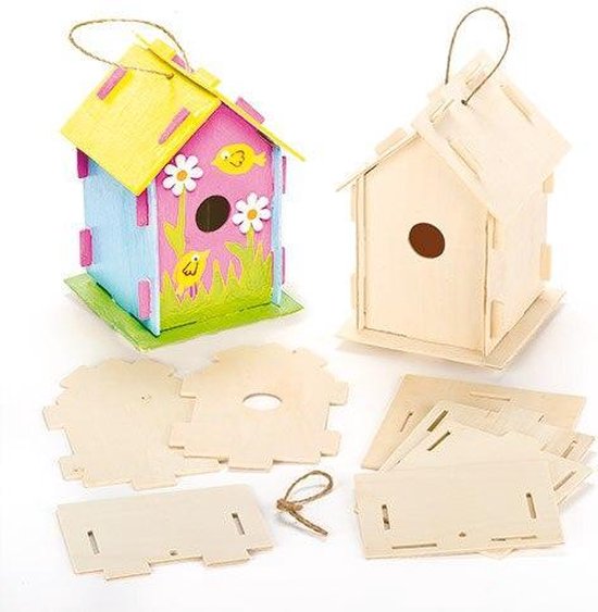 Zeg opzij pauze stam Sets met houten vogelhuisjes - creatieve knutselen voor kinderen om te  schilderen en... | bol.com
