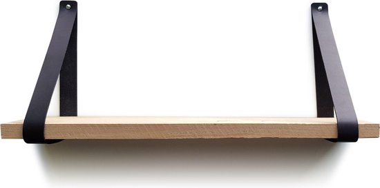 Leren plankdragers - Zwart - 4 stuks - Echt leer - Zwarte plankendragers -  plank... | bol.com