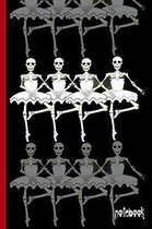 Four Dancing Ballerina Skeletons in Ballet Tutus