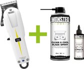 WAHL Super Taper Cordless Draadloos Tondeuse + Monster Clippers Clean & Cool Blade Spray + Monster Clippers Oil voor Tondeuses en Trimmers