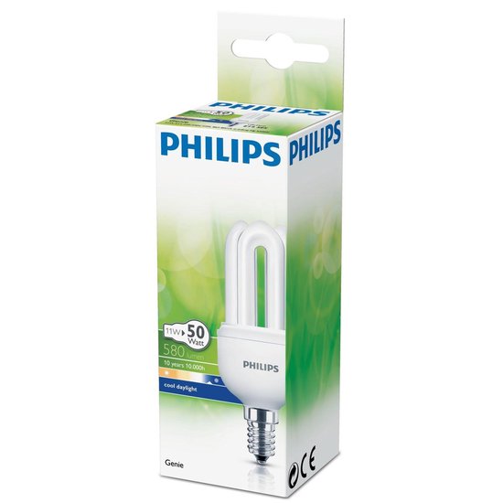 Philips Softone Flame spaarlamp kogel 8W E14