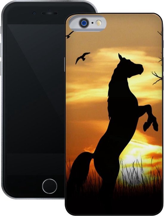Case Creatives Telefoonhoesje Paard Zonsondergang - iPhone 6 Zwart - Handgemaakt | bol.com