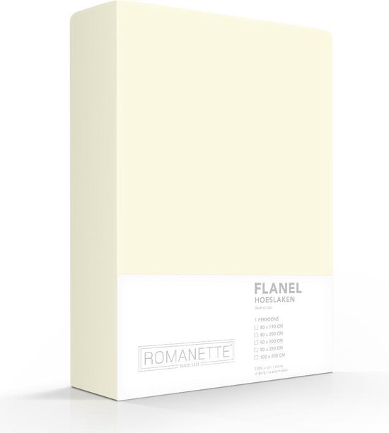 Luxe Flanel Hoeslaken Ecru | 90x220 | Warm En Zacht | Uitstekende Kwaliteit