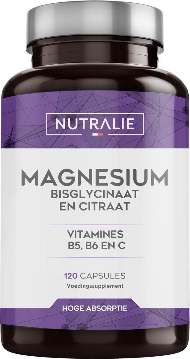 Complément Alimentaire Magnésium Bisglycinate + B6 - Forme Chélatée TRAACS, 90 Capsules - Fabriqué En France