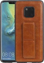 Grip Stand Hardcase Backcover voor Huawei Mate 20 Pro Bruin