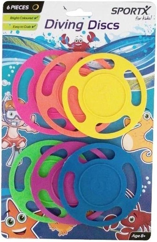 6x Gekleurde duikringen duikspeelgoed
