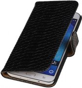 Mobieletelefoonhoesje.nl - Slang Bookstyle Hoesje voor Galaxy J5 Zwart