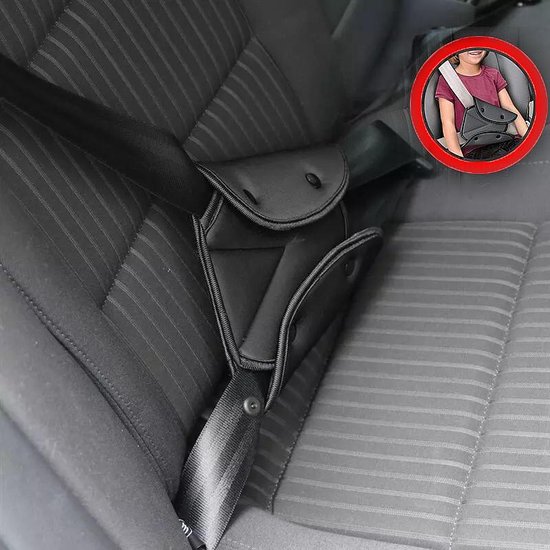 Auto Gordel Beschermer - Gordelhoes - Kind Nek Bescherming - Zwart ✅ van Eggzz — afbeelding 3