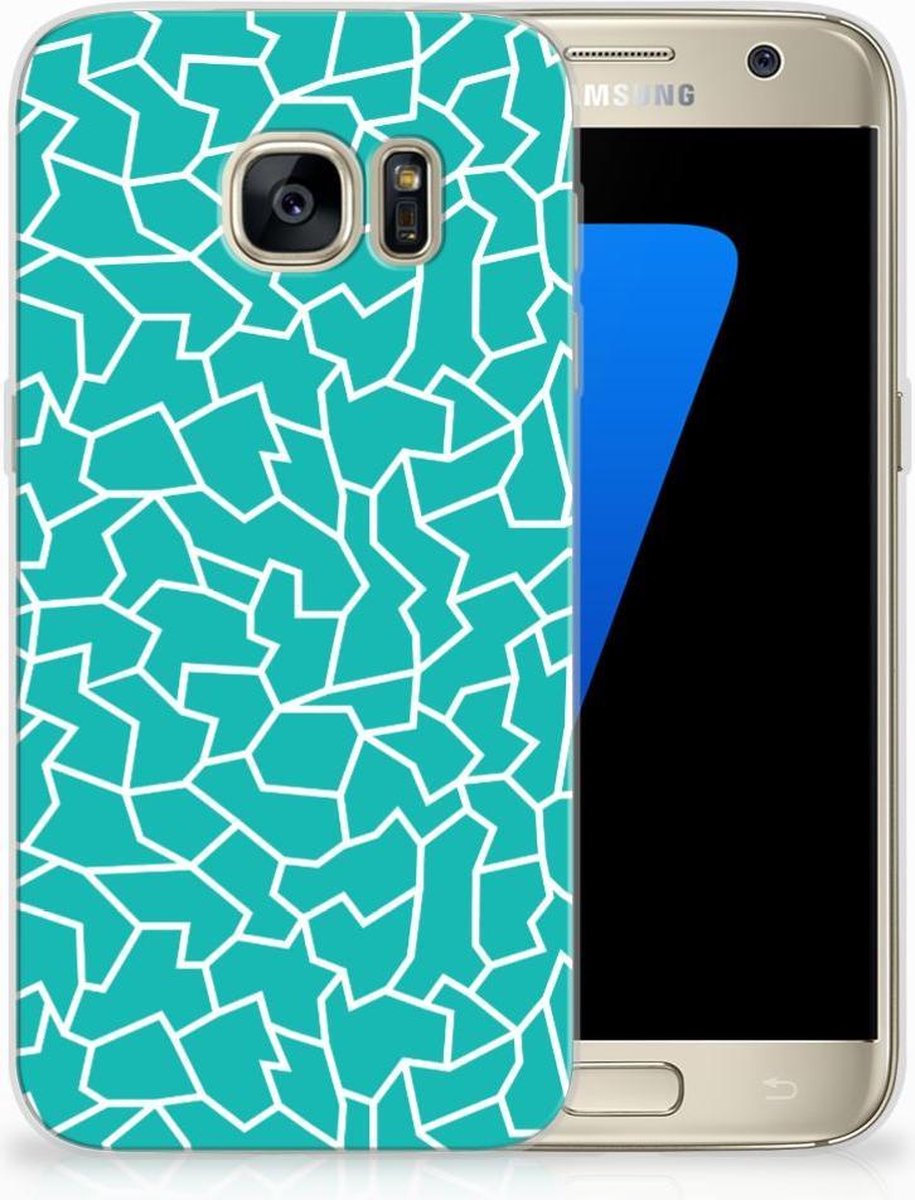 Samsung Galaxy S7 Hoesje maken Cracks Blue