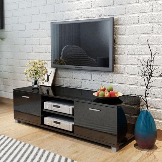 vidaXL Tv-meubel 140×40,3×34,7 cm hoogglans zwart VDXL_243044